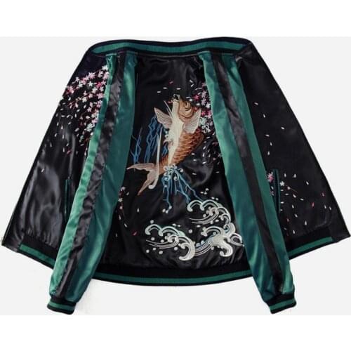 2019 Yokosuka Carp Embroidered Jacket for Women and Men Fashion Loose Baseball Coat Souvenir Jacket Hip Hop Baseball Jacket