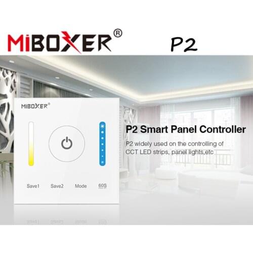 Miboxer P2 Smart Panel Controller DC12V-24V 15A Glass Touch Screen Remote Control For CCT Dimming LED Strips ,Panel Lights