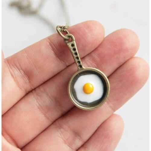 Michaela Female Creative Fashion Jewelry Lovers Boudoir Honey Lovely Frying Pan Fried Egg Earth Cool Debutante Hip-Hop Necklace