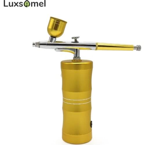 0.3mm Mini Airbrush Portable Air Compressor Set Oxygen Hydration Injector Nail Art Painting Spray Gun Face Nano Fog Mist Sprayer