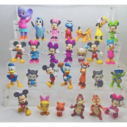 Disney Genuine Mickey Mouse Model Minnie Action Figures Boy Girl Toy Children Doll Table Ornaments