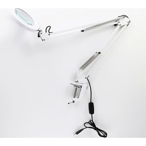 Table Lamp 5X Magnifying Stepless Dimming Swing Arm Beauty Skincare Manicure Nail Painting Tattoo jewelers repair Embroidery