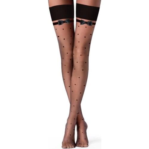 New Summer Women Stockings Korean Style Ultrathin Sexy Stockings Women Bow Point Long Pantyhose Medias De Mujer Nylon Stockings
