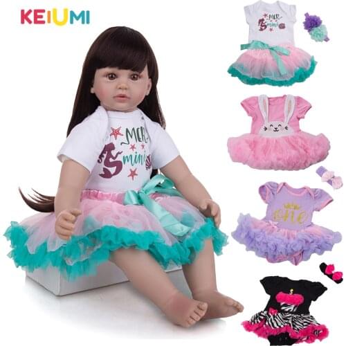 22-23 Inch Reborn Baby Girl Doll Clothes Fashion Baby Dress Doll Accessories For Kids DIY Game For Clearance
