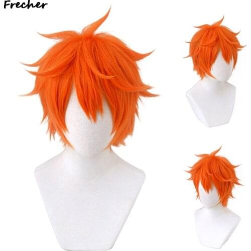 Anime cosplay Little Volleyball Hyuga Xiangyang Wig Short Heat Resistant Synthetic Heat Hair Cosplay Costume Wigs + Wig Cap