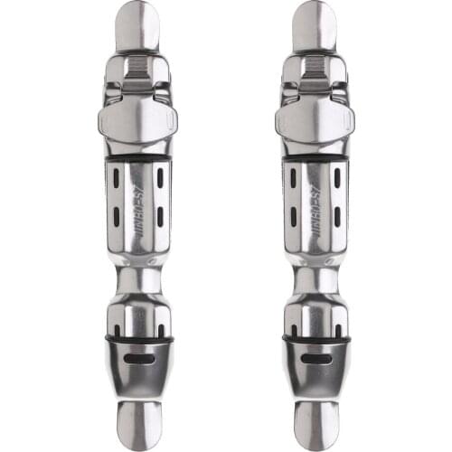 2Pcs Adjustable Stainless Rubber Pad Fishing Rod Reel Seat Deck Clip Wheel Fishing Tackle Accessories