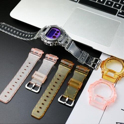 Resin Strap Case Mens Pin Buckle Watch Accessories Sports Wristband For Casio G-shock DW6900 Waterproof Rubber Strap Watch band