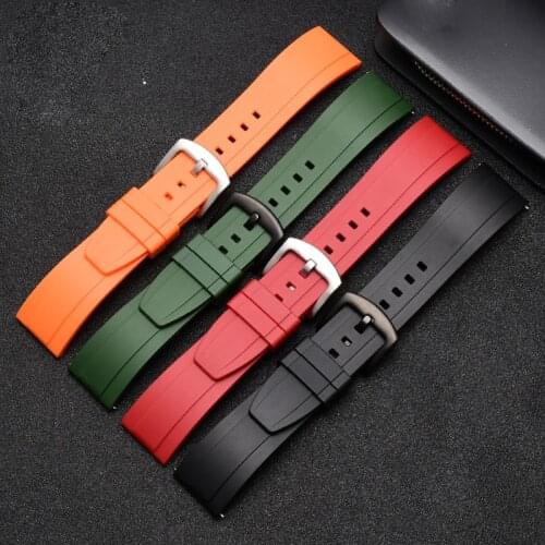Natural Rubber Strap Watchband Men Sport Waterproof Bracelet Belt Band for Amazfit Huawei GT 2 Honor bracelet 20mm 22mm 24mm