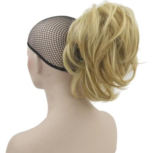 Soowee 10 Colors Wavy Hairpieces Claw Ponytail Synthetic Hair Blonde Gray Little Pony Tail Clip In Hair Extension
