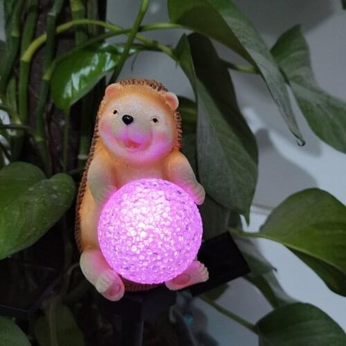 Hedgehog Solar Lamp Colorful Luminous Garden Outdoors Waterproof Landscape Led Solar Lights Animal Porch Street Lamps