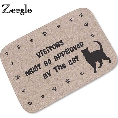 Zeegle Dog Cat Mats Flannel Welocome Entrance Doormat Hallway Carpet Anti-slip Mat for Bathroom Child Room Rugs Bedside Foot Mat