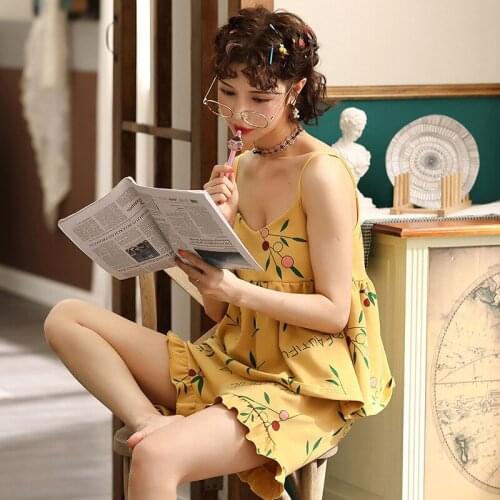 Women new style pure cotton home wear sexy back pajama woman summer thin sweet lovely spaghetti strap shorts pajama sets pajamas