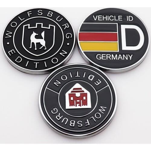 1pcs 3D 64mm metal wolfsburg edition Fender Tail Car logo side badge decoration rear bumper trunk emblem sticker Accessories