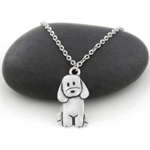 10 Pieces Vintage Poodle & Labradoodle Dog Pendant Necklaces For Women Stainless Steel Chain Statement Necklaces Party Jewelry