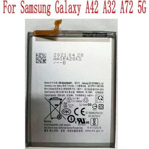 100% Brand new High quality 5000mAh EB-BA426ABY Battery For Samsung Galaxy A42 A32 A72 5G Mobile Phone