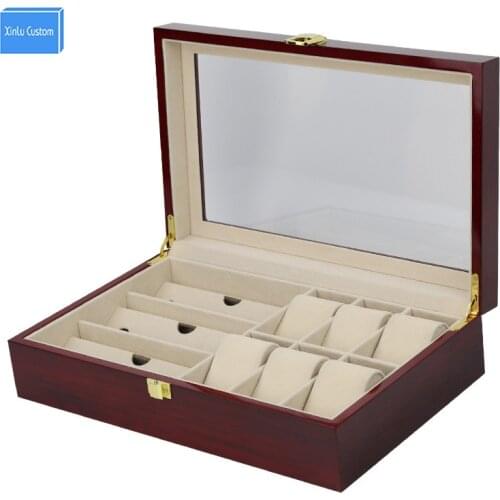 2017 hot new design gift case for sunglasses&watches exhibitor storage rosewood lacquer hours box organizador estojo de joyas