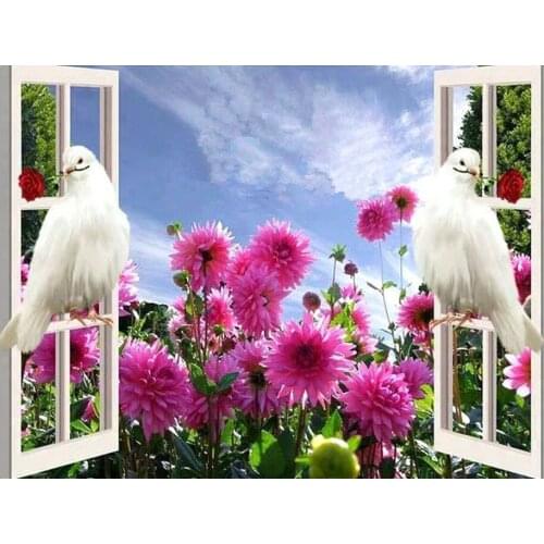 5D Flowers peace dove Diamond Painting Cross Stitch Diamond Embroidery Full Square Rhinestones Pattern Home Decoration Craft Art
