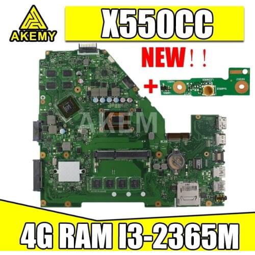 Akmey X550CC For Asus X550CA R510C Y581C X550C X550CL laptop motherboard I3-2365M CPU 4G tested 100% work original mainboard