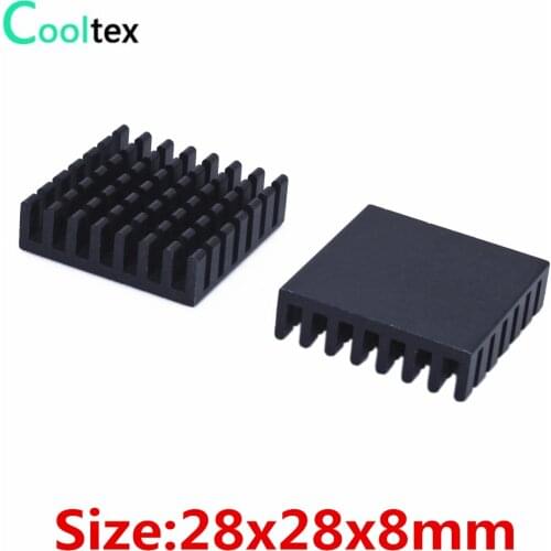 10pcs/lot) 28x28x8mm Aluminum heatsink radiator cooler for Electronic IC LED computer COOLER COOLING