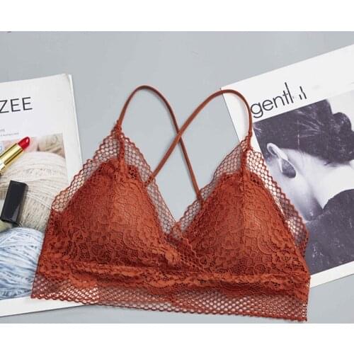 Seamless Women Lingerie Bras Triangle Cup Sexy Lace Sexy Underwear Solid Color Padded Beauty Back Ladies Bra Wholesale Underwear