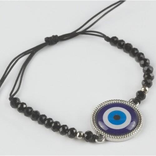 Evil eye Figured Pearl Crystal Bracelet
