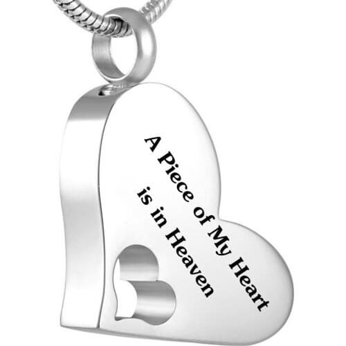 A Piece of My Heart in Heaven Cremation Jewelry Ashes Necklace Keepsake Memorial Urn Necklace