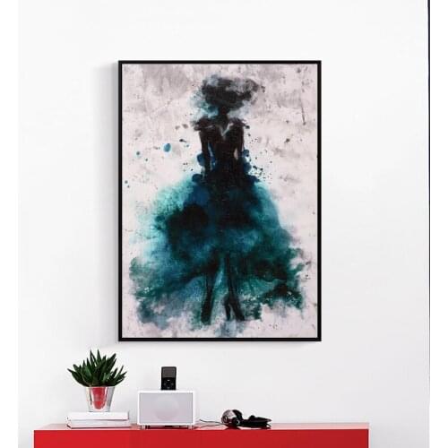 Elegant Poetry Dancing Skirt Girl color Abstract Canvas Painting Art Print Poster Picture Decoration Modern Home Decoration