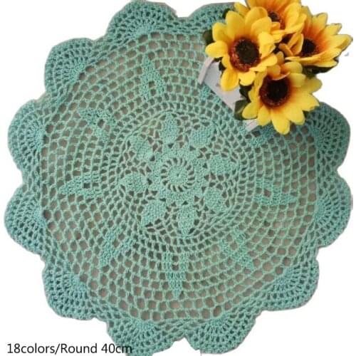 HOT cotton round placemat cup coaster mug kitchen table place mat cloth lace Crochet tea coffee pan doily Handmade Wedding pad