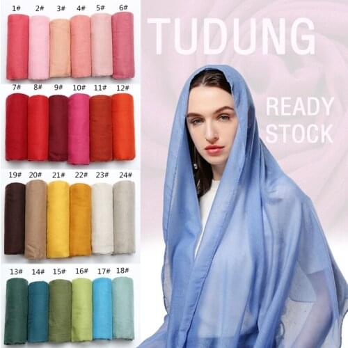 Hot Women Solid Hijab Muslim Head Scarf Foulard Shawls and Wraps Thin Cotton Islamic Scarves Turban Femme Summer Hijabs