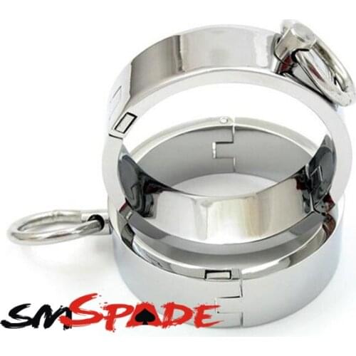 Metal sex restraint wrist cuffs ,Sex Toys Stainless Steel Handcuffs and Feet cuffs with lock,adult sex toys for couples sex