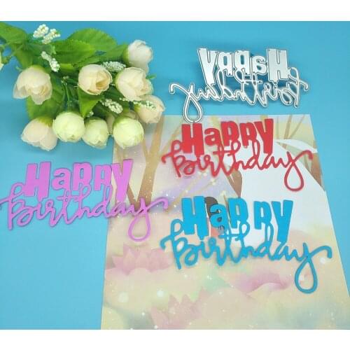 English happy birthday metal cutting mold scrapbook photo album decoration DIY handmade art
