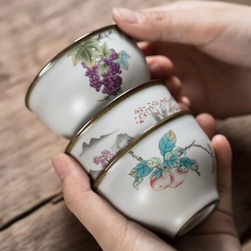 Moon White Ru Kiln Bell Cup Kombucha Cup Master Single Cup Gracked Glaze Teacup Tea Set Ceramic Cup Teacups Tea Set Shop