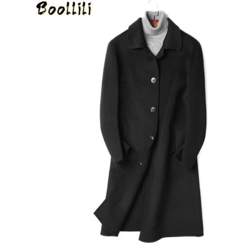 Boollili 100% Wool Coat Men Double-sided Long Jacket Mens Overcoat Plus Size Coats and Jackets Abrigo Hombre