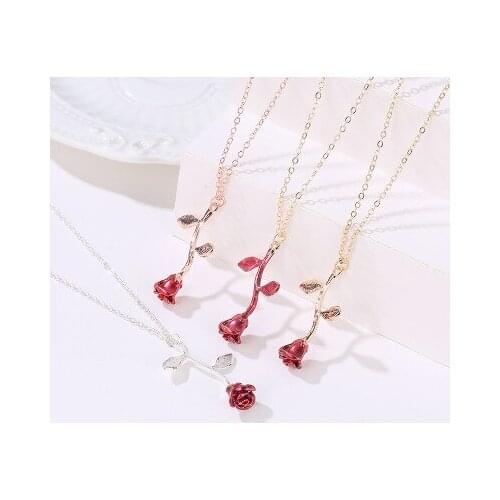 New fashion Rose delicate three-dimensional flower pendant For Women girl Accessories jewelry wholesale