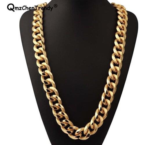Extra-coarse T Show 21mm Super Heavy Women Mens Thick Miami Cuban Chain Necklaces Golden Bling Hip Hop Rapper DJ Jewelry