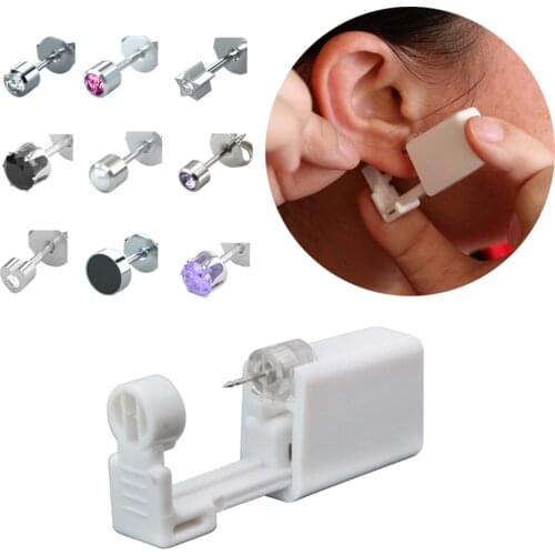 1PC Disposable Safe Sterile Ear Piercing Unit Cartilage Tragus Helix Piercing Gun Piercer Tool Machine Kit Stud Body Jewelry