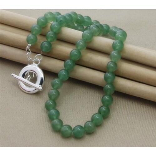 Green Agate Necklace 925 Sterling Silver Buckle For Woman Charm Wedding Engagement Fashion Party Charm Jewelry Gifts