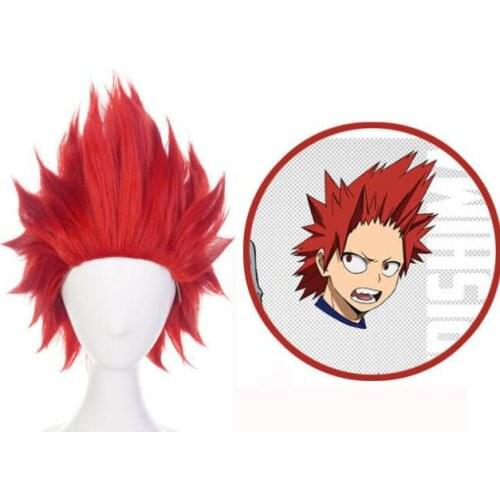 My Hero Academia Eijirou Kirishima Eijiro Short Wig Cosplay Costume Boku No Hero Academia Heat Synthetic Red Hair Men Party Wigs