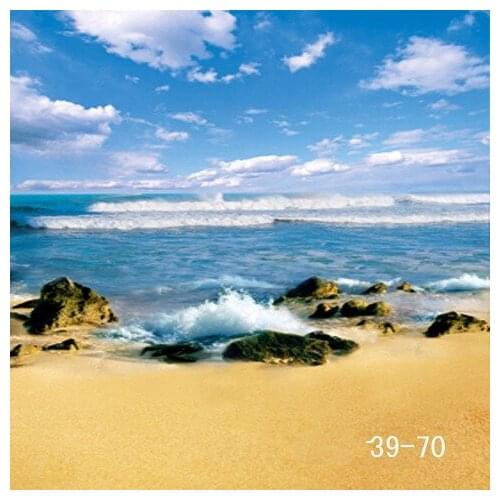 Preofessional 10*10ft Hand Painted muslin backdrops 39-70, sea & beach wedding photo Background , photography studio background