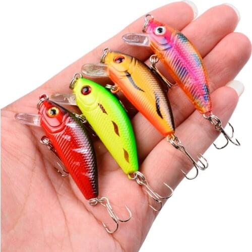 1PCS Minnow Fishing Lure 50mm 4.2g Topwater Hard Bait Wobbler Jig Bait Crankbait Carp Striped bass Pesca Fishing tackle SwimBait