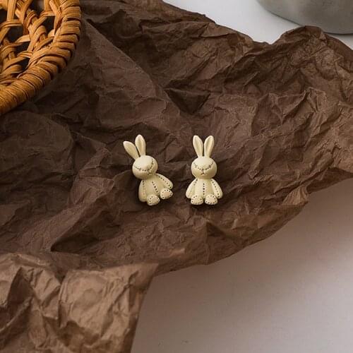 Simple Cute Rabbit Earrings For Women 2021 New S925 Needle Jewelry Fashion Animal Chic Ear Accessories