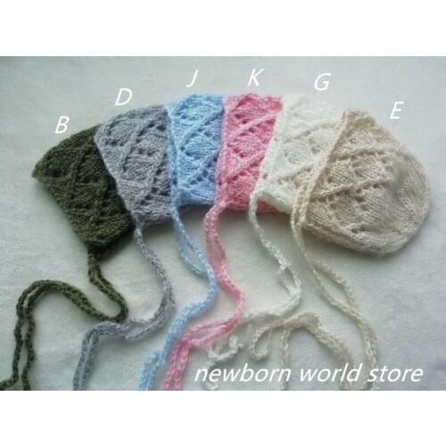 Newborn photography props hat, mohair hollow out hat