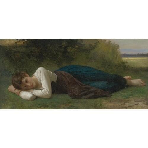 Handmade Oil painting reproduction Le repos aka Jeune fille couchee by William Bouguereau