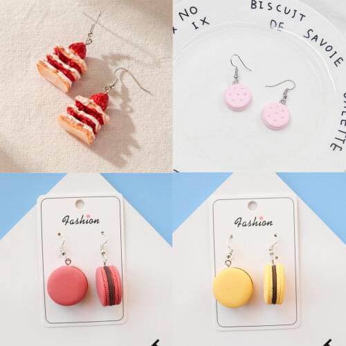 Lovely Dessert Dangle Earrings For Women Teens Girls 2021 Trend Cute Sweet Resin Plastic Earrings Party Fashion Jewelry