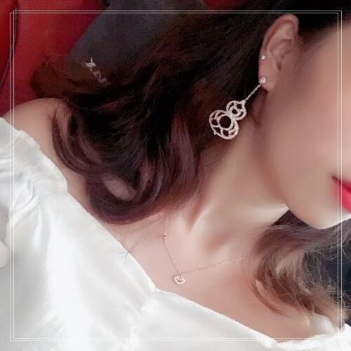 S925 Sterling Silver gourd Earrings Red agate lady Earrings Simple small fresh and sweet Gift from best friend Free freight