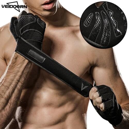 Silicone Gym Gloves Fitness Weight Lifting Gloves with Strap Body Building Training Sports Exercise Workout Glove for Men Women