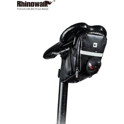Rhinowalk Bicycle Seat Bag Waterproof Road Bike Mountain Bike Cycling Saddle Bags Repair Tools Storage Panniers 1L Black RK18558