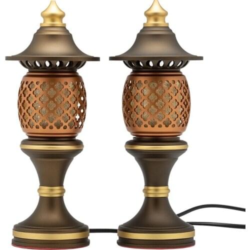 Pure copper Buddha lamp LED household plug-in God of wealth lamp Buddha Hall long bright lamp Buddha front lamp pair Feng shui