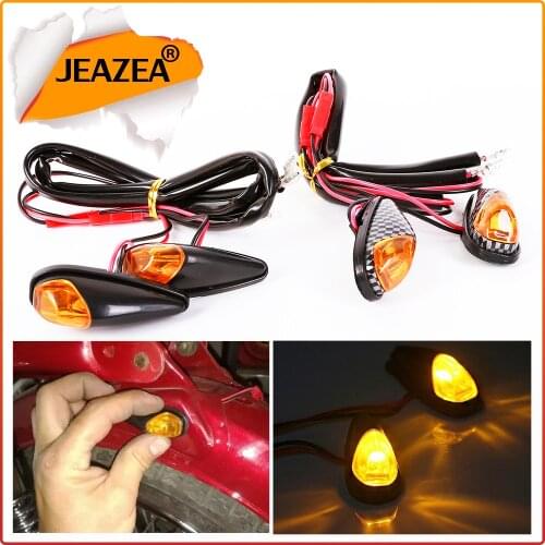 JEAZEA 2pcs 12v Motorcycle Led Lights Turn Signal Flexible Strip Motor Universal Lamp For ATV Yamaha