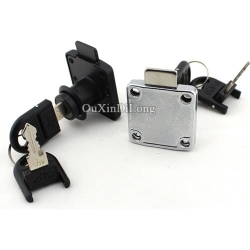 Top Designed 10PCS Cupboard Desk Box Drawer Locks Home/Office Security Cabinet Locks + 2 Keys Furniture Locks Black/Silver